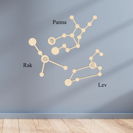 Vaše znamení ✨ Dřevěné souhvězdí na zeď