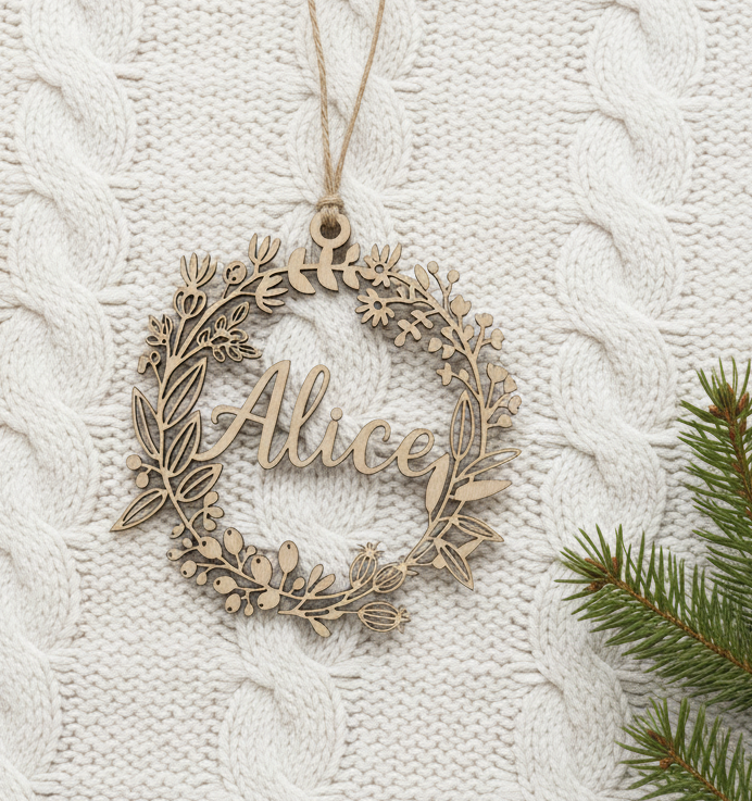 Dřevěná ozdoba – Věneček s vlastním jménem