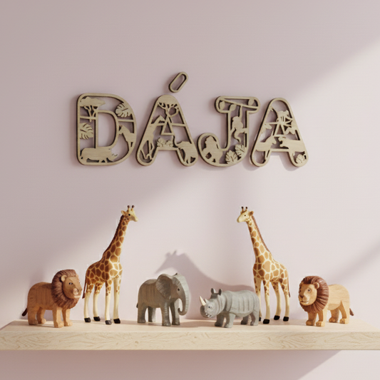 Písmena na zeď: SAFARI ZVÍŘÁTKA