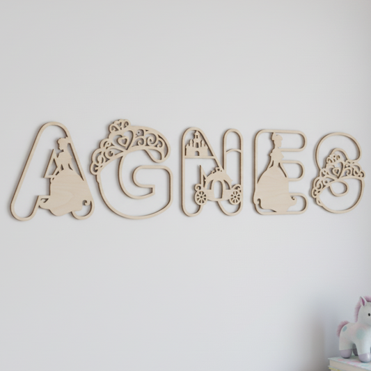 Písmena na zeď PRINCEZNY