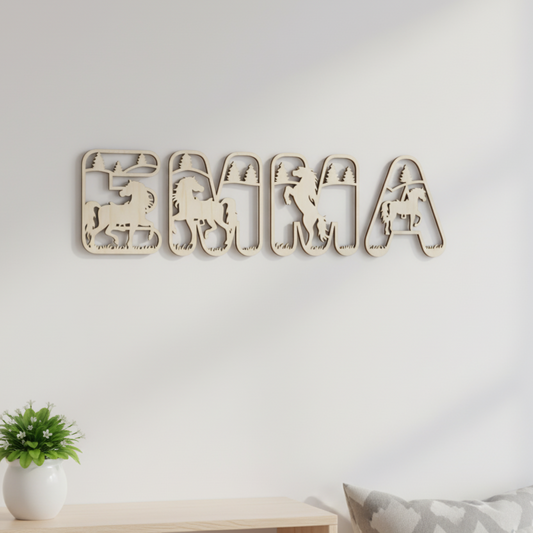 Písmena na zeď: KONĚ