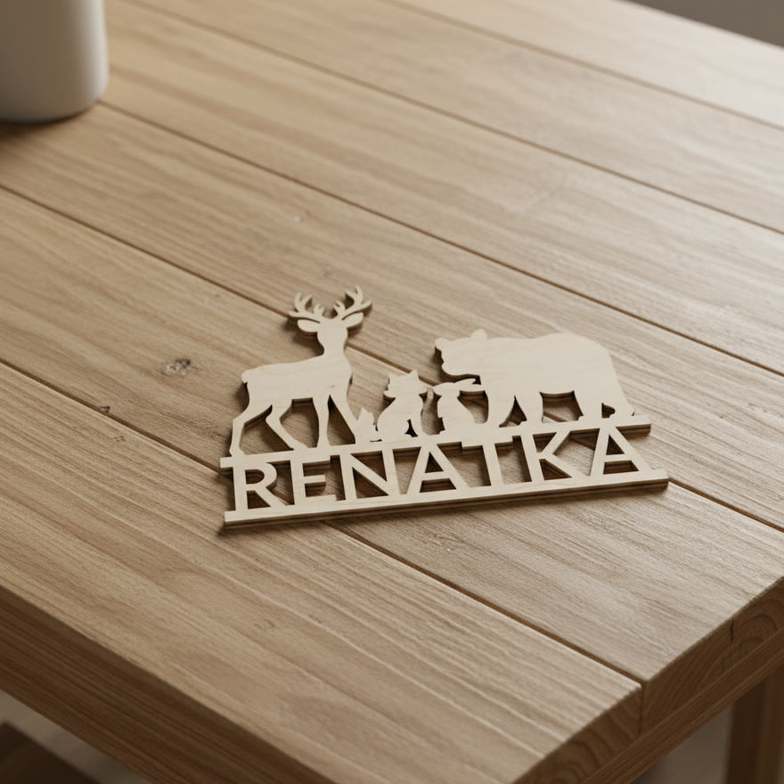 Dřevěná LESNÍ ZVÍŘÁTKA se jménem