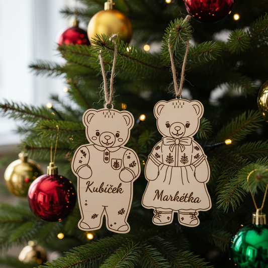 Vánoční ozdoba – Méďa se jménem