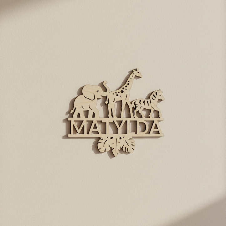Dřevěná SAFARI ZVÍŘÁTKA se jménem