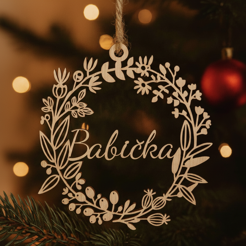 Dřevěná ozdoba – Věneček s vlastním jménem