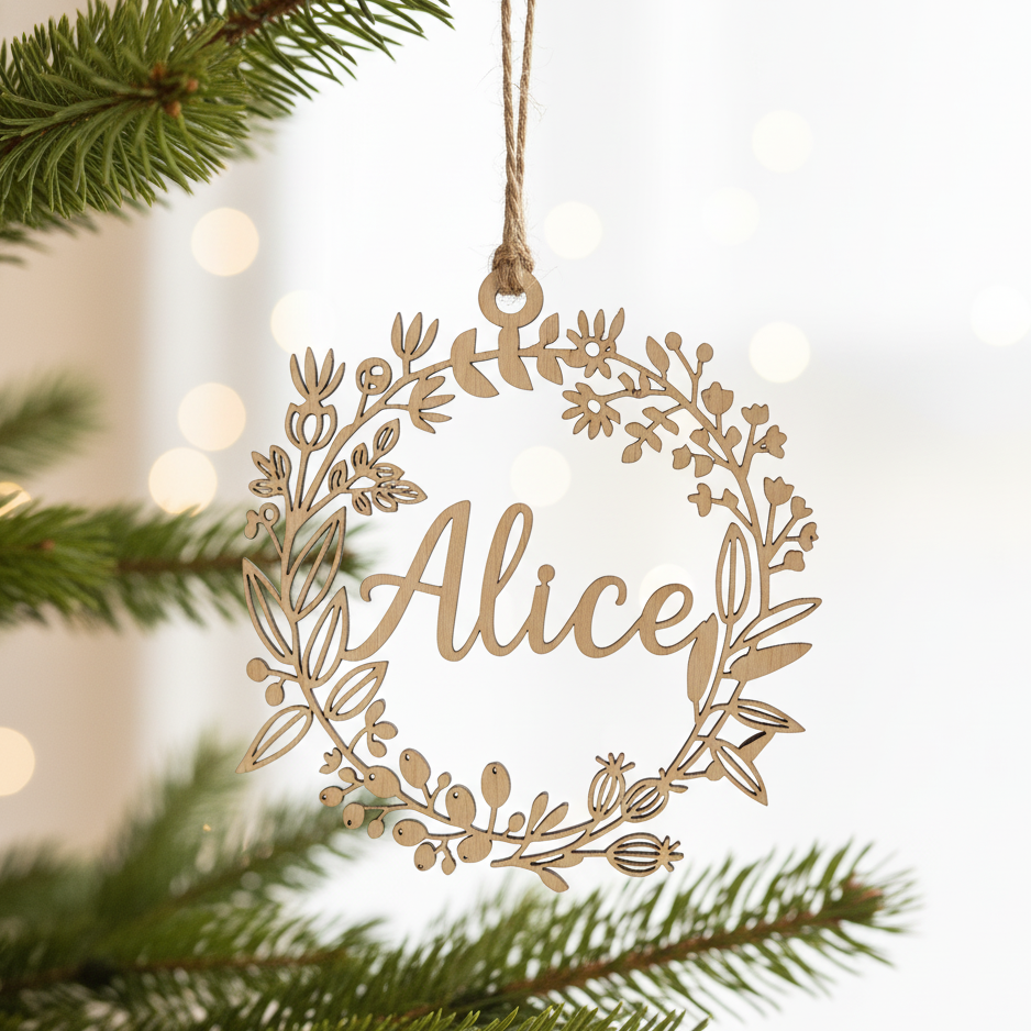 Dřevěná ozdoba – Věneček s vlastním jménem