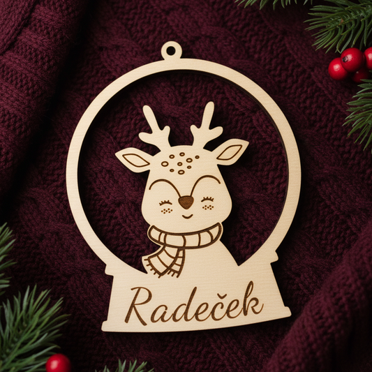 Dřevěná vánoční ozdoba se jménem – Sobík