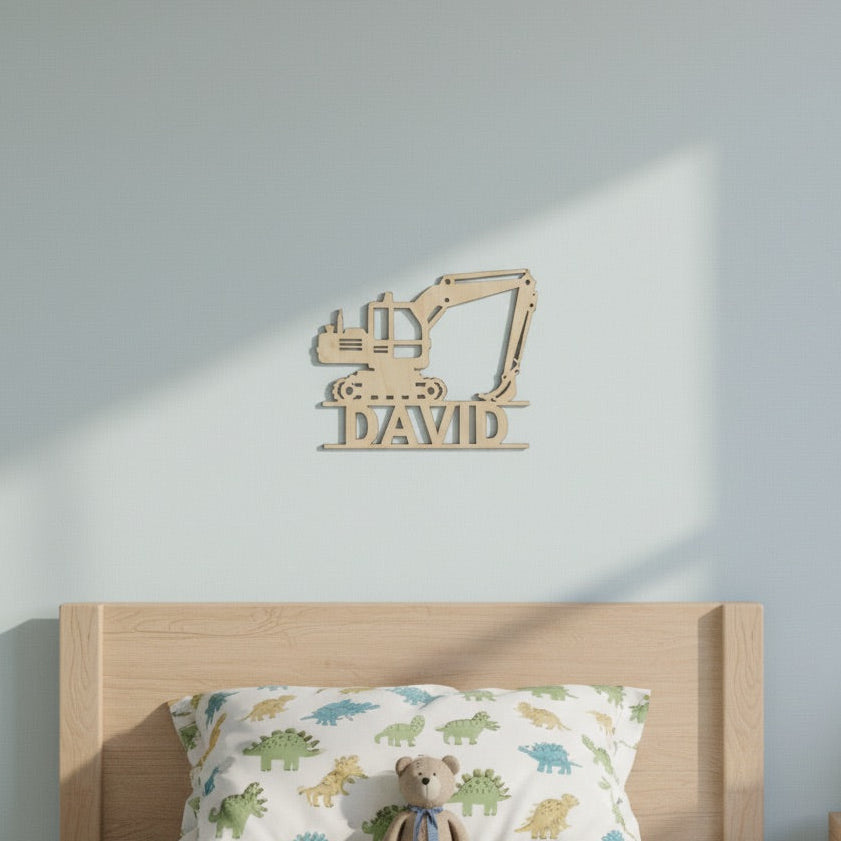 Dřevěný BAGR se jménem