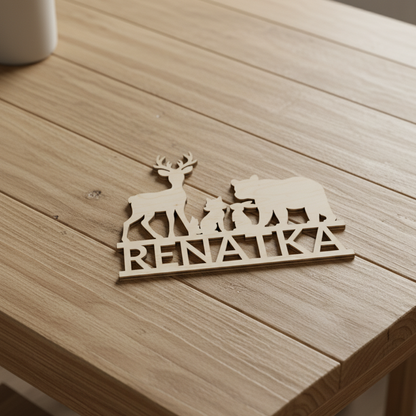 Dřevěná LESNÍ ZVÍŘÁTKA se jménem