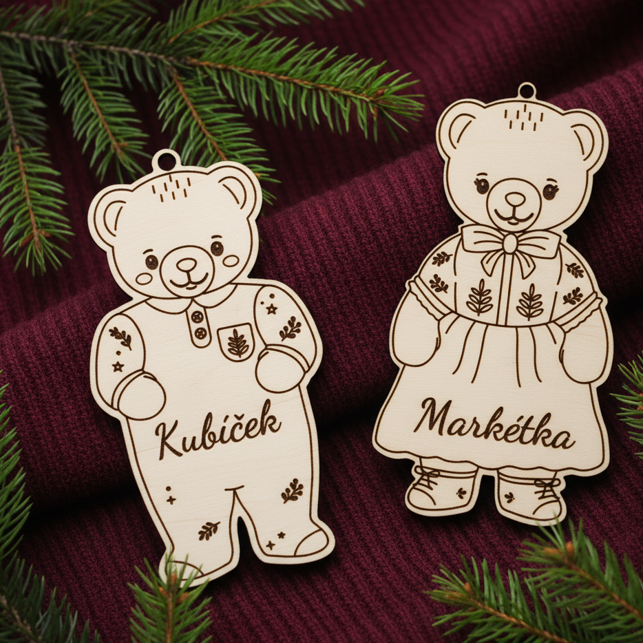 Vánoční ozdoba – Méďa se jménem