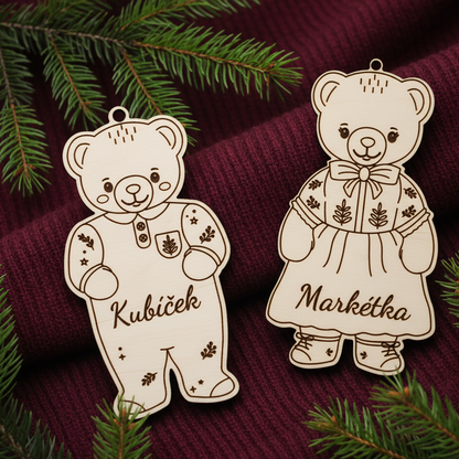 Vánoční ozdoba – Méďa se jménem