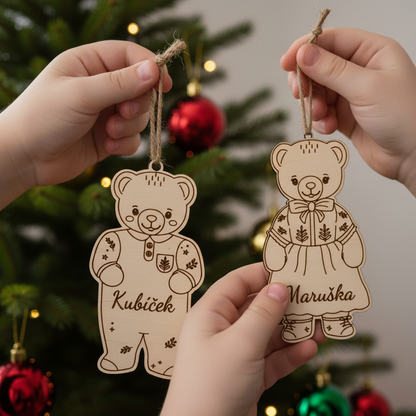 Vánoční ozdoba – Méďa se jménem