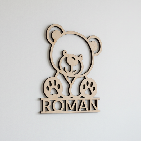 Dřevěný MEDVÍDEK se jménem
