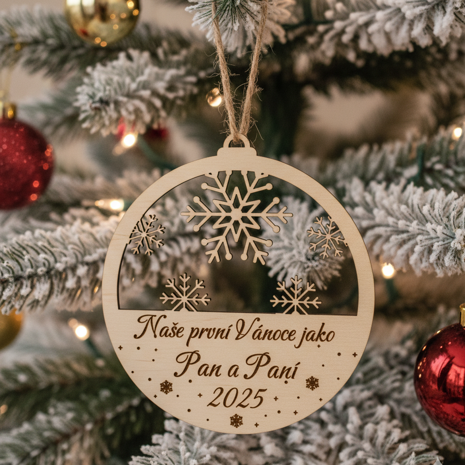 Vánoční ozdoba – Naše první Vánoce - manželé