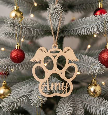 Vánoční ozdoba – Andělská tlapka se jménem