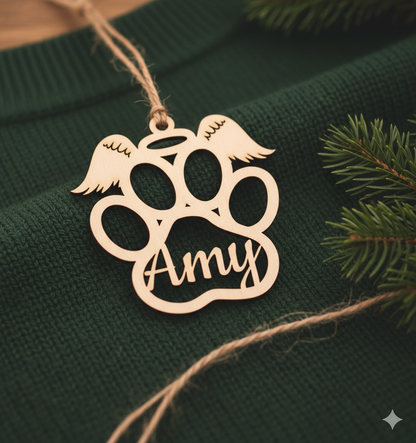 Vánoční ozdoba – Andělská tlapka se jménem