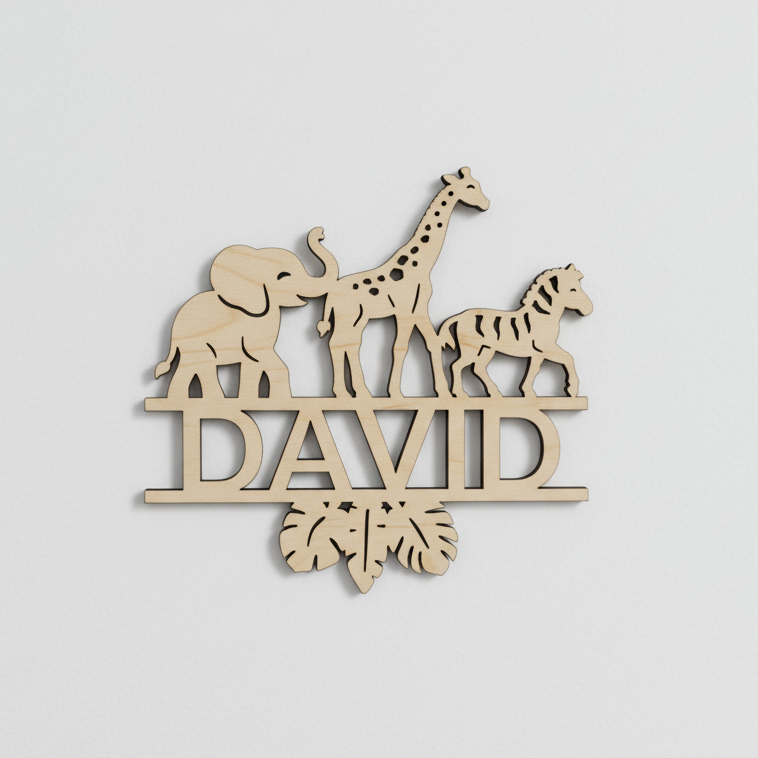 Dřevěná SAFARI ZVÍŘÁTKA se jménem