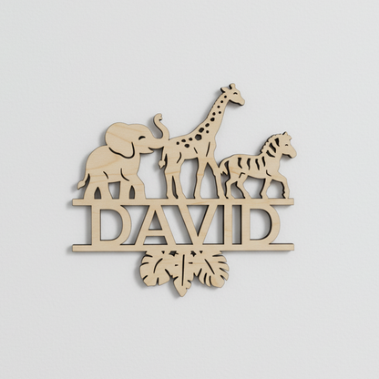 Dřevěná SAFARI ZVÍŘÁTKA se jménem