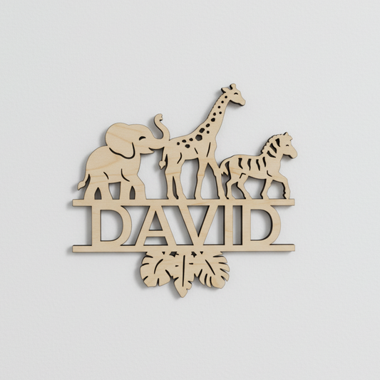 Dřevěná SAFARI ZVÍŘÁTKA se jménem