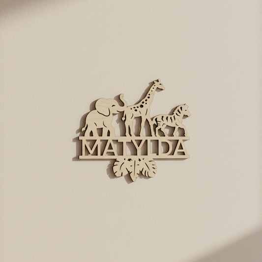 Dřevěná SAFARI ZVÍŘÁTKA se jménem