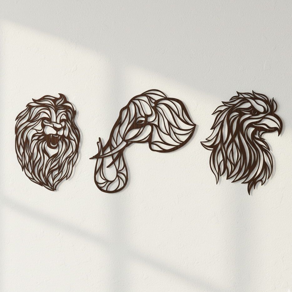 Dřevěná zvířata na zeď: Síla, moudrost a nadhled