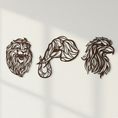 Dřevěná zvířata na zeď: Síla, moudrost a nadhled