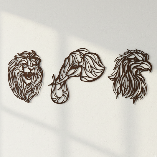 Dřevěná zvířata na zeď: Síla, moudrost a nadhled