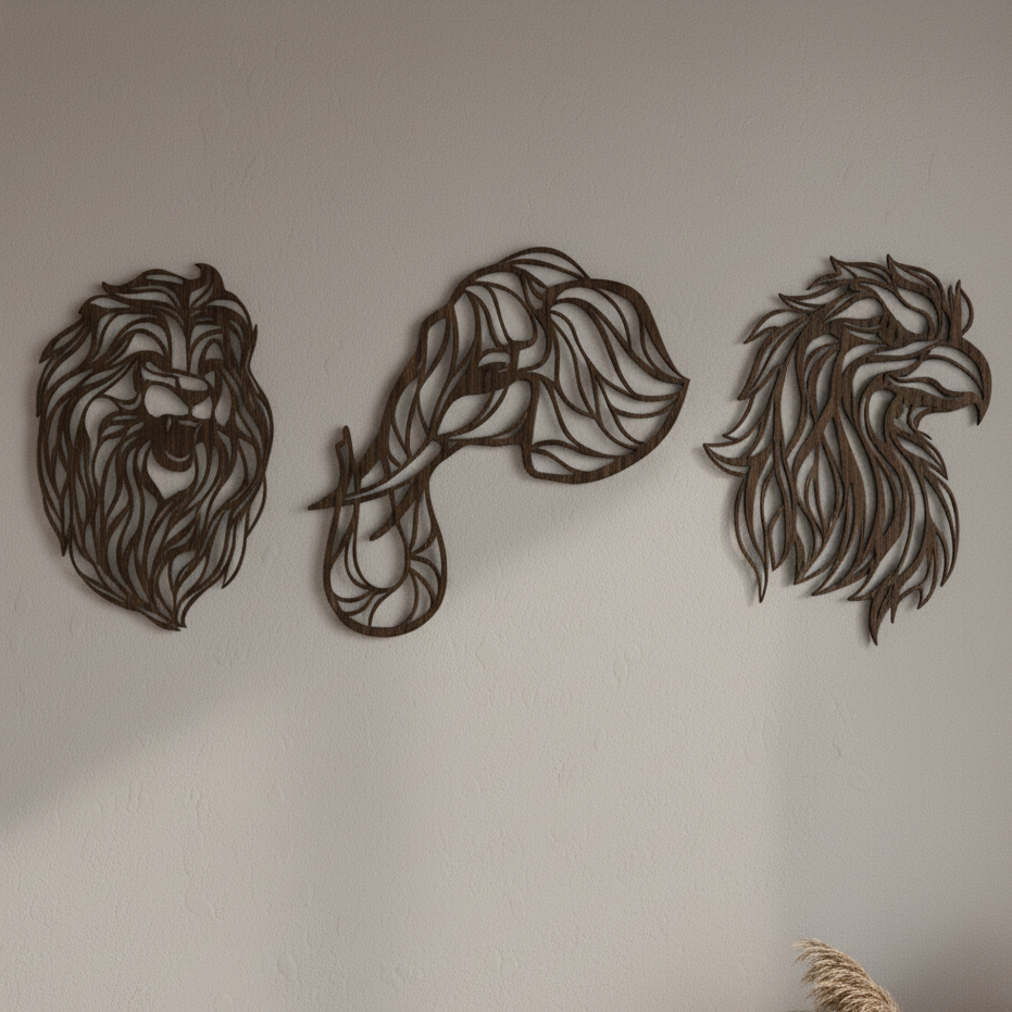Dřevěná zvířata na zeď: Síla, moudrost a nadhled