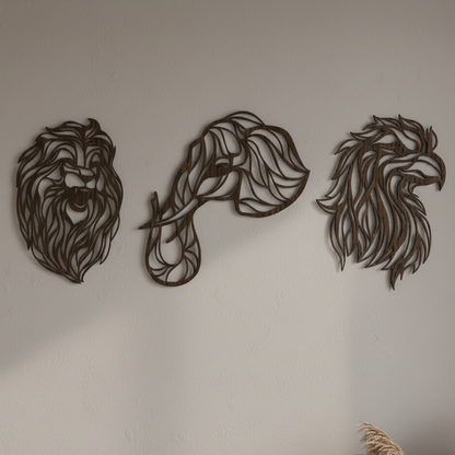 Dřevěná zvířata na zeď: Síla, moudrost a nadhled