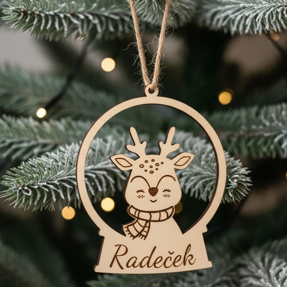 Dřevěná vánoční ozdoba se jménem – Sobík